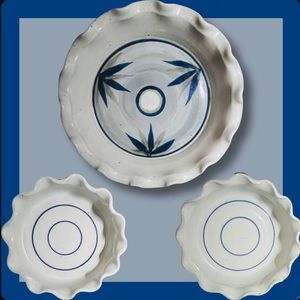 Vintage Pottery Stoneware Pie Dishes